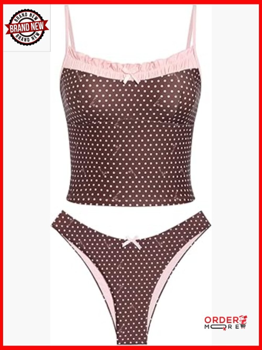Tankini Set Two Piece Swimsuits with Bow Back and Tie Side Bottom